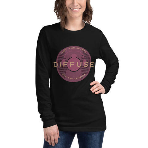 Diffuse (Pink) - Long Sleeve Black Shirt (Unisex)